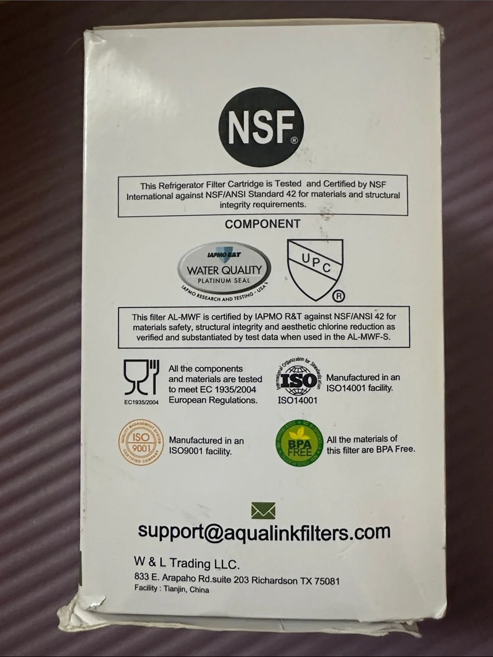 AL-MWF Refrigerator Water Filter - White and Green
